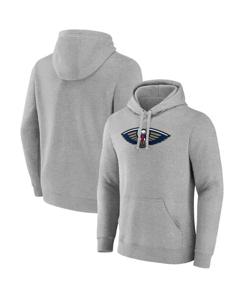 Men's Fanatics Heather Gray New Orleans Pelicans Primary Logo Pullover Hoodie