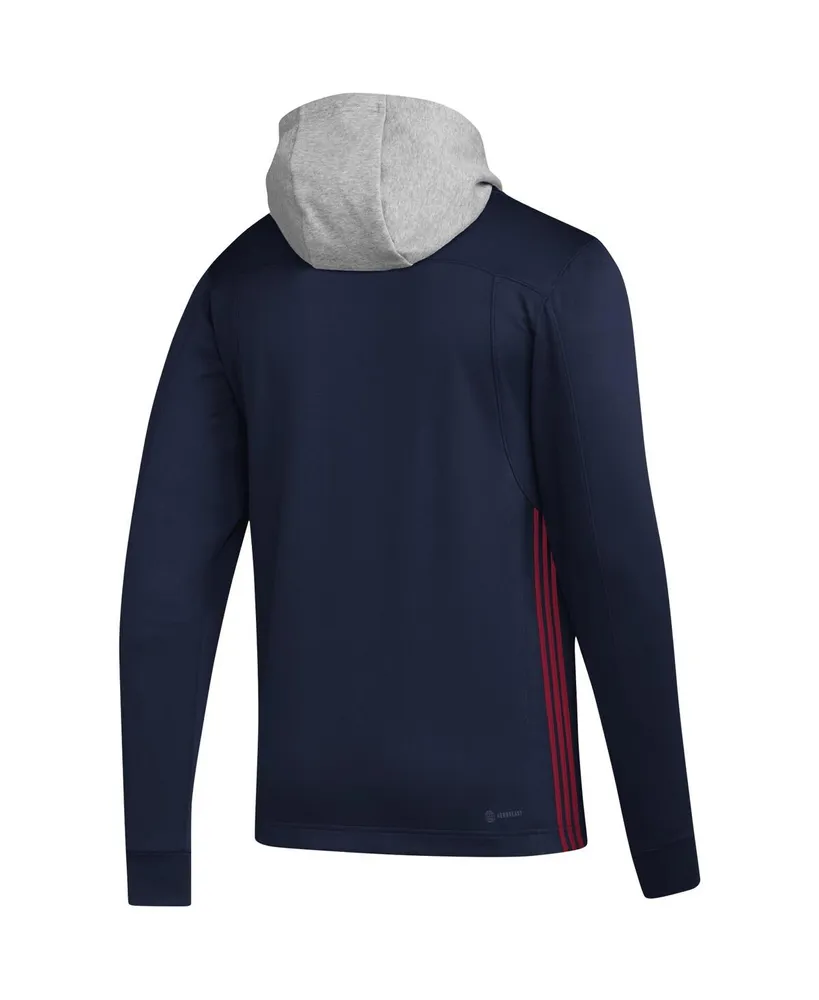 Men's adidas Navy Montreal Canadiens Refresh Skate Lace Aeroready Pullover Hoodie