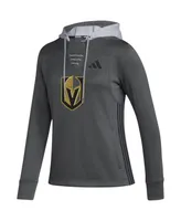 Women's adidas Gray Vegas Golden Knights Refresh Skate Lace Aeroready Pullover Hoodie