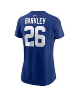 Women's Nike Saquon Barkley Royal New York Giants Player Name and Number T-shirt