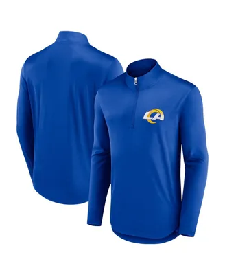 Men's Fanatics Royal Los Angeles Rams Quarterback Quarter-Zip Top