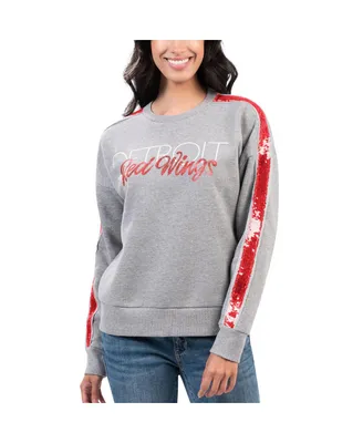 Women's G-iii 4Her by Carl Banks Gray Detroit Red Wings Penalty Box Pullover Sweatshirt