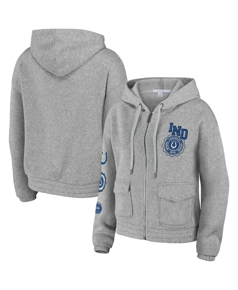 Women's Wear by Erin Andrews Heather Gray Indianapolis Colts Full-Zip Hoodie