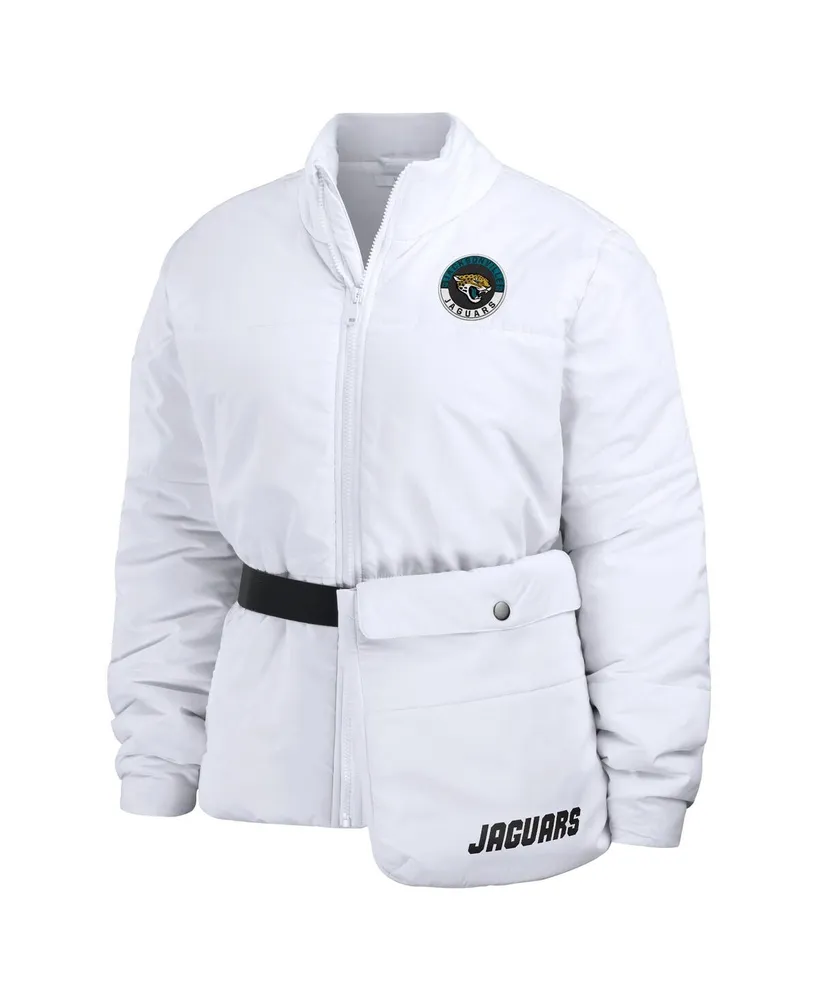 Women's Wear by Erin Andrews White Jacksonville Jaguars Packaway Full-Zip Puffer Jacket