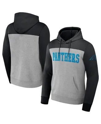 Men's Nfl x Darius Rucker Collection by Fanatics Heather Gray Carolina Panthers Color Blocked Pullover Hoodie