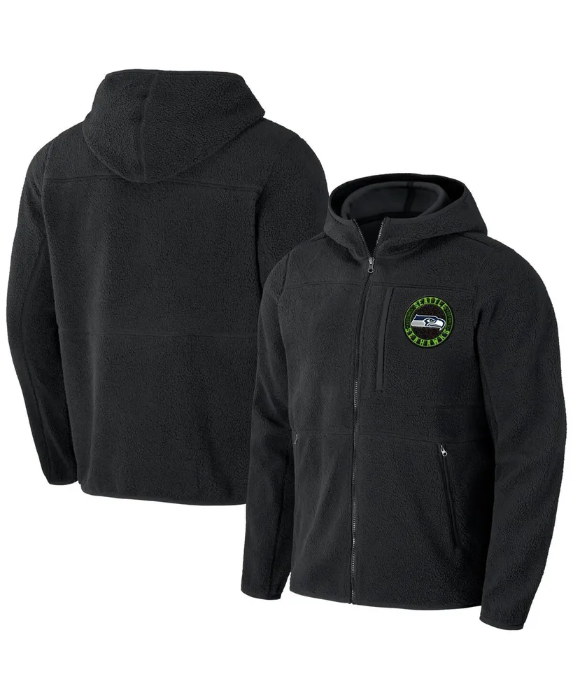 Men's Nfl x Darius Rucker Collection by Fanatics Black Seattle Seahawks Sherpa Full-Zip Hoodie