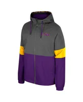 Men's Colosseum Charcoal Lsu Tigers Miles Full-Zip Jacket