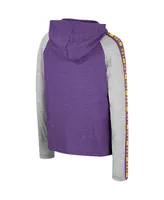 Big Boys Colosseum Purple Lsu Tigers Ned Raglan Long Sleeve Hooded T-shirt