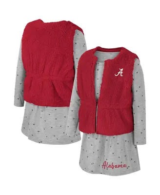 Girls Toddler Colosseum Crimson Alabama Tide Meowing Vest and Dress Set