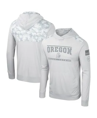 Men's Colosseum Gray Oregon Ducks Oht Military-Inspired Appreciation Long Sleeve Hoodie T-shirt