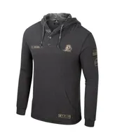Men's Colosseum Charcoal Oregon Ducks Oht Military-Inspired Appreciation Henley Pullover Hoodie