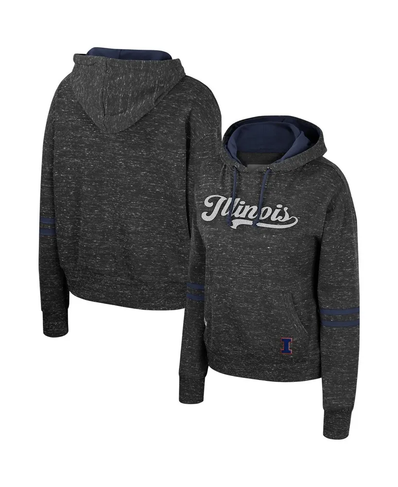 Women's Colosseum Charcoal Illinois Fighting Illini Catherine Speckle Pullover Hoodie