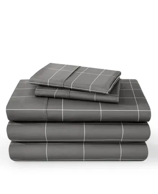 Bare Home Ultra-Soft Double Brushed Print Split King Sheet Set