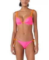 Kate Spade New York Womens U Wire Contrast Trim Bikini Top String Bikini Bottoms