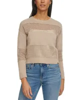 Calvin Klein Jeans Petite Open Stitch Long-Sleeve Top