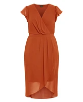 City Chic Women's Wrap Swing Dress