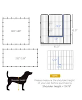 Paw Hut 24 Panel 32 Inch Dog Playpen for Small and Medium Dogs, Gray