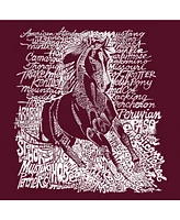 Popular Horse Breeds - Big Boy's Word Art Crewneck Sweatshirt