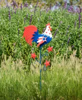 Glitzhome 35.75" H Patriotic, Americana Metal Rooster Yard Stake