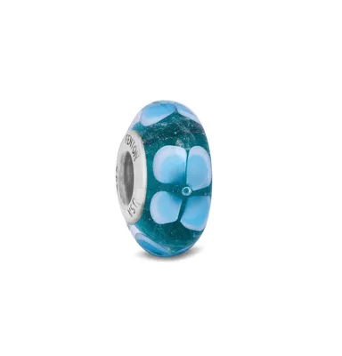 Fenton Glass Jewelry: Petal of the Lake Glass Charm - Multi