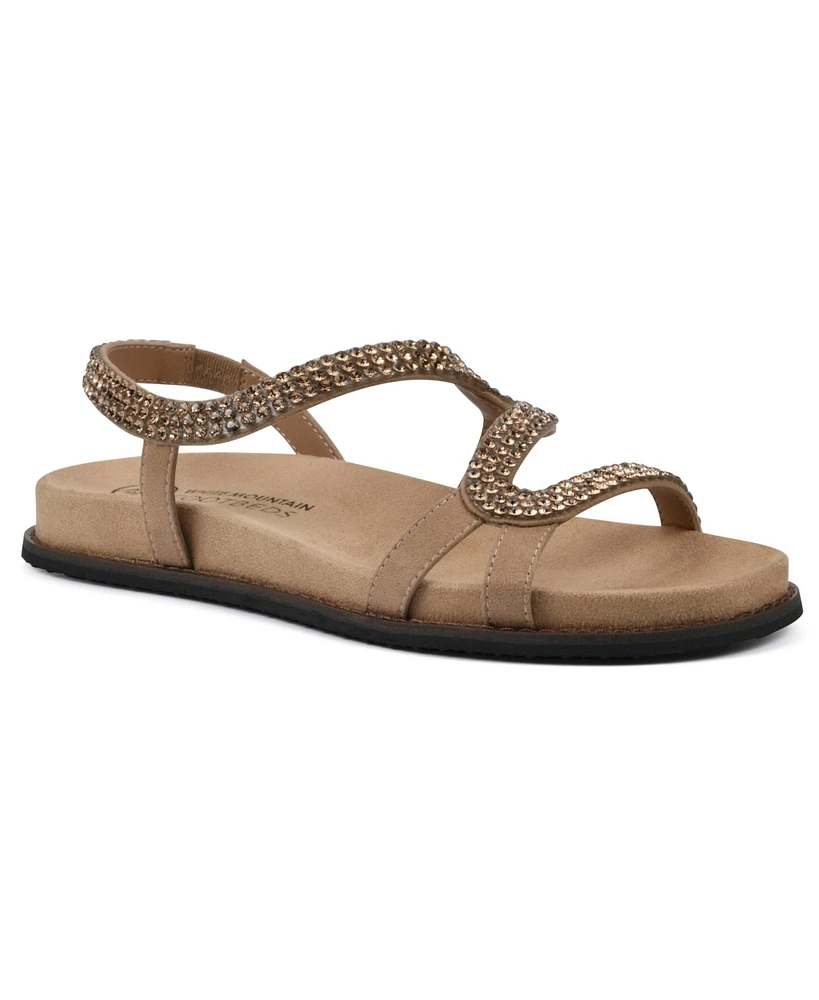 White Mountain Women's Majorette Footbed Flat Sandals