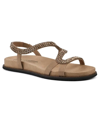 White Mountain Women's Majorette Footbed Flat Sandals