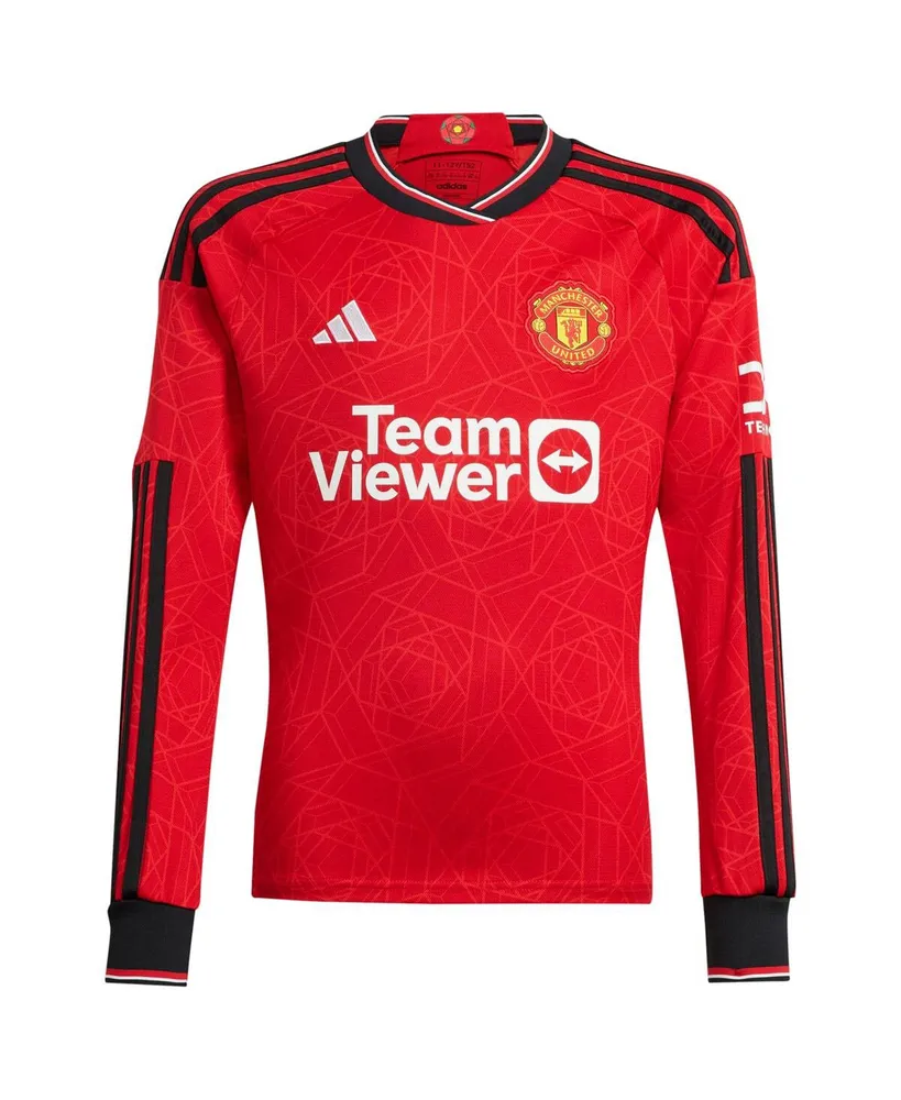 Men's adidas Manchester United 2023/24 Home Replica Long Sleeve Jersey
