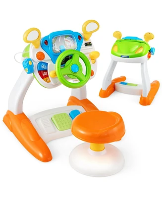 Kids Steering Wheel Pretend Play Toy Set with Lights and Sounds