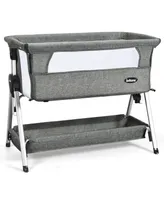 Adjustable Baby Bedside Crib with Large Storage