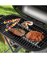 15000 Btu Portable Propane Bbq Grill with Wheels and Side Shelf-Black