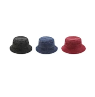 Unisex Washed Canvas Solid Color Bucket Hat