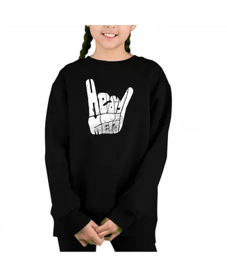 Heavy Metal - Big Girl's Word Art Crewneck Sweatshirt