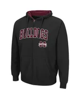 Men's Colosseum Black Mississippi State Bulldogs Arch and Logo 3.0 Full-Zip Hoodie