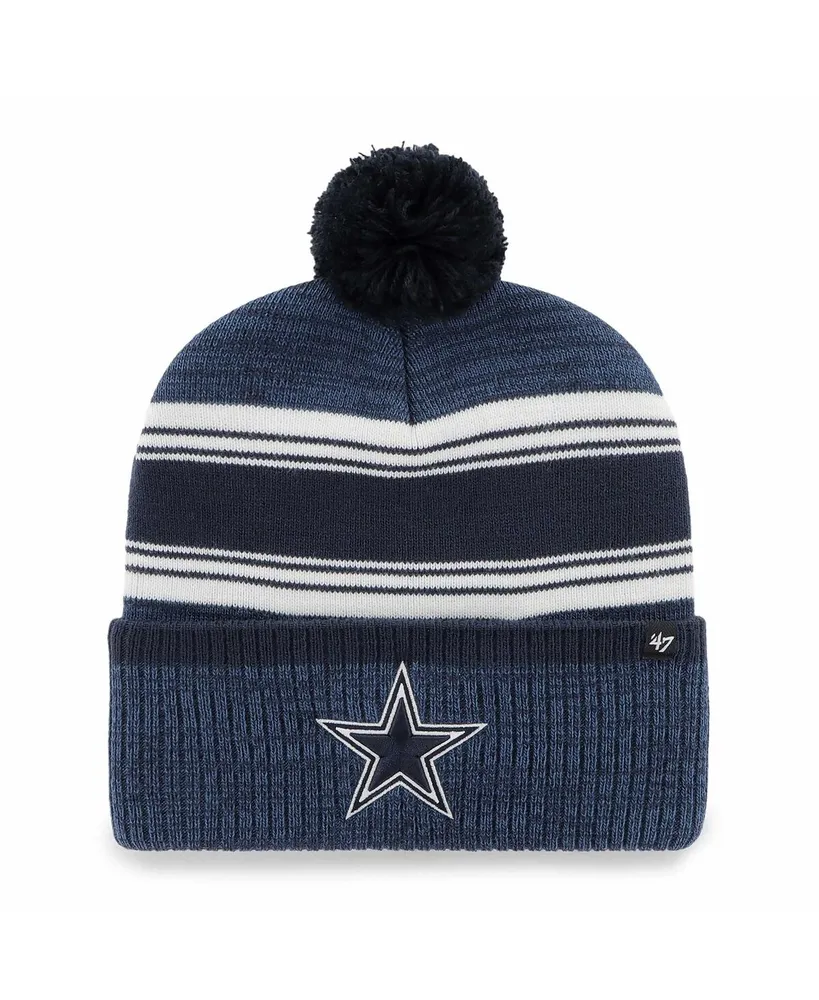 Men's '47 Brand Navy Dallas Cowboys Fadeout Cuffed Knit Hat with Pom