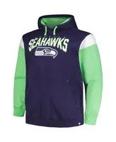 Men's Profile College Navy Seattle Seahawks Big and Tall Trench Battle Pullover Hoodie