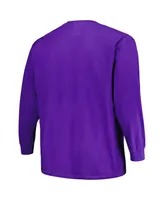 Men's Champion Purple Washington Huskies Big and Tall Arch Long Sleeve T-shirt