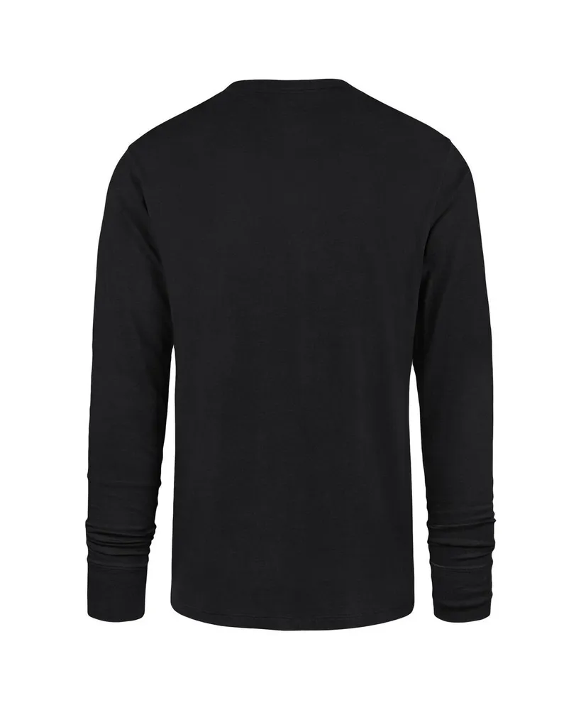 Men's '47 Brand Black Distressed Pittsburgh Steelers Premier Franklin Long Sleeve T-shirt