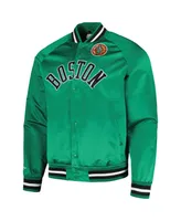 Men's Mitchell & Ness Kelly Green Boston Celtics Hardwood Classics Throwback Wordmark Raglan Full-Snap Jacket