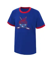 Big Boys Blue Distressed New York Rangers Ice City T-shirt