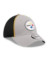 Men's New Era Gray Pittsburgh Steelers Pipe 39THIRTY Flex Hat