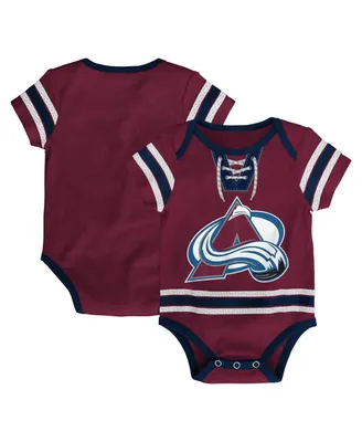 Infant Boys and Girls Burgundy Colorado Avalanche Hockey Jersey Bodysuit