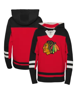 Preschool Boys and Girls Red Chicago Blackhawks Ageless Revisited Lace-Up V-Neck Pullover Hoodie