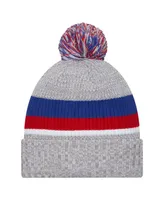 Youth Boys and Girls New Era Heather Gray New York Giants Cuffed Knit Hat with Pom