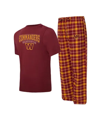 Men's Concepts Sport Burgundy, Gold Washington Commanders Arctic T-shirt and Pajama Pants Sleep Set
