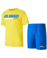 Men's Concepts Sport Powder Blue, Gold Los Angeles Chargers Meter T-shirt and Shorts Sleep Set