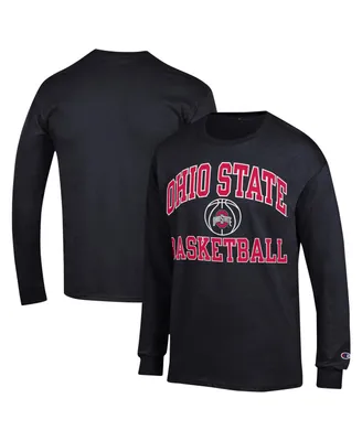 Men's Champion Black Ohio State Buckeyes Basketball Icon Long Sleeve T-shirt