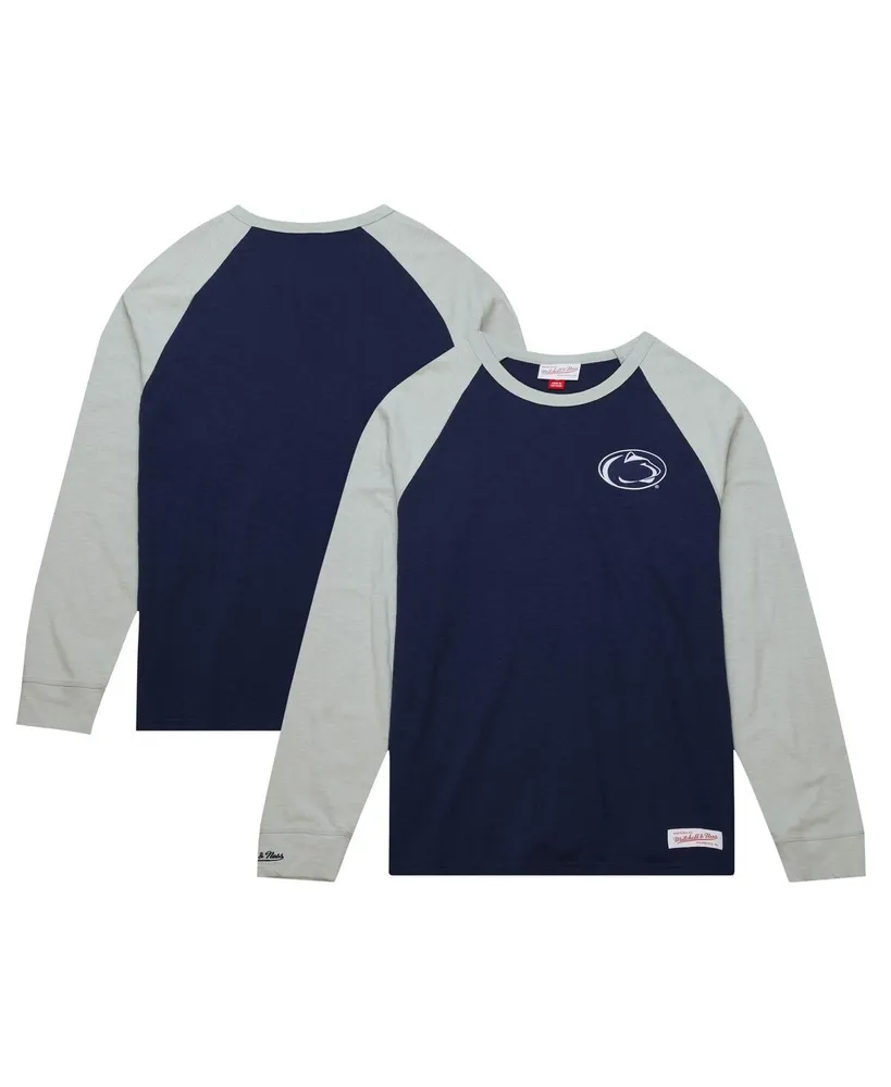 Men's Mitchell & Ness Navy Penn State Nittany Lions Legendary Slub Raglan Long Sleeve T-shirt