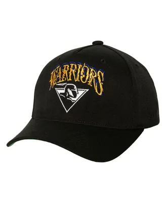 Men's Black Golden State Warriors Suga x Nba by Mitchell & Ness Capsule Collection Glitch Stretch Snapback Hat