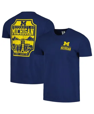 Men's Navy Michigan Wolverines Campus Badge Comfort Colors T-shirt