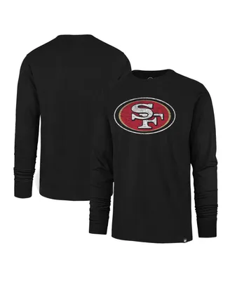 Men's '47 Brand Black Distressed San Francisco 49ers Premier Franklin Long Sleeve T-shirt
